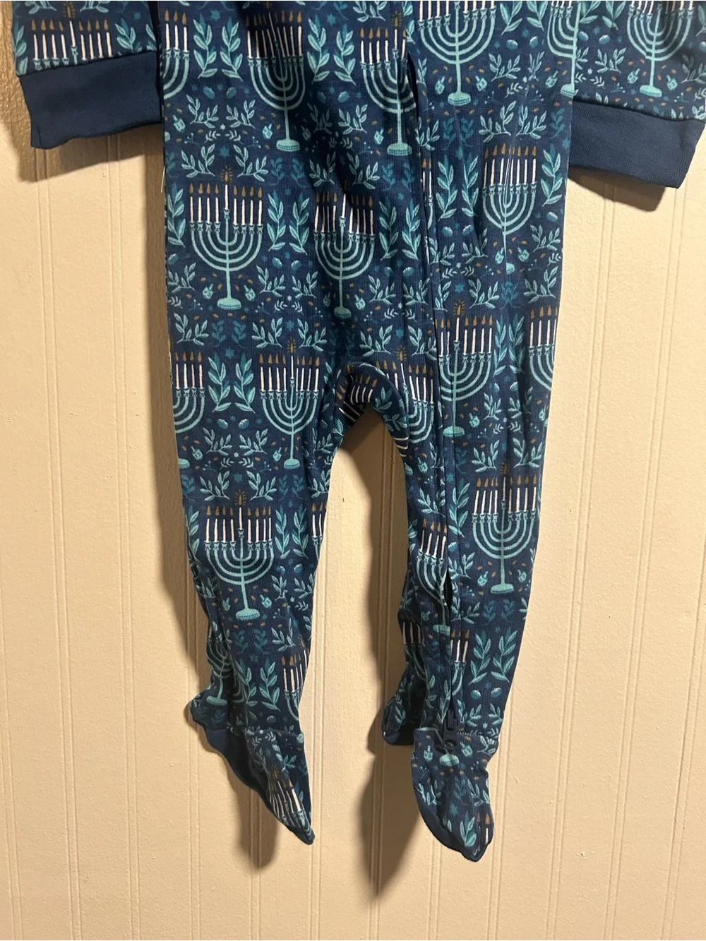 Target Footed One-Piece Pajamas 6 - 9 Months Menorah Hanukkah NWT